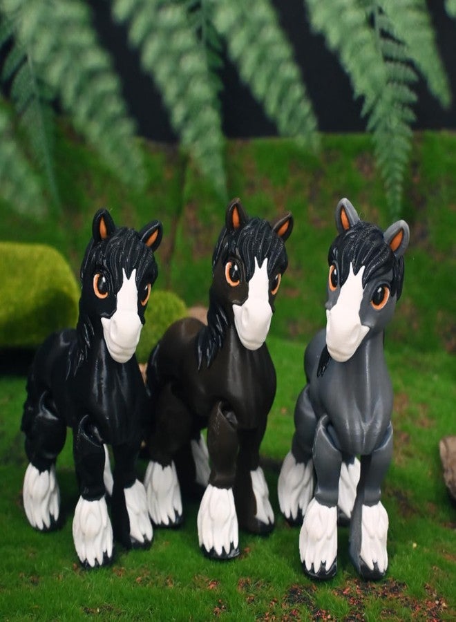VUNDO 3D Printed Foal, 3D Printed Animals, Full Articulated Flexible Fidget Toys for Desk Décor - Brown - Small - 5Inch - Image 5